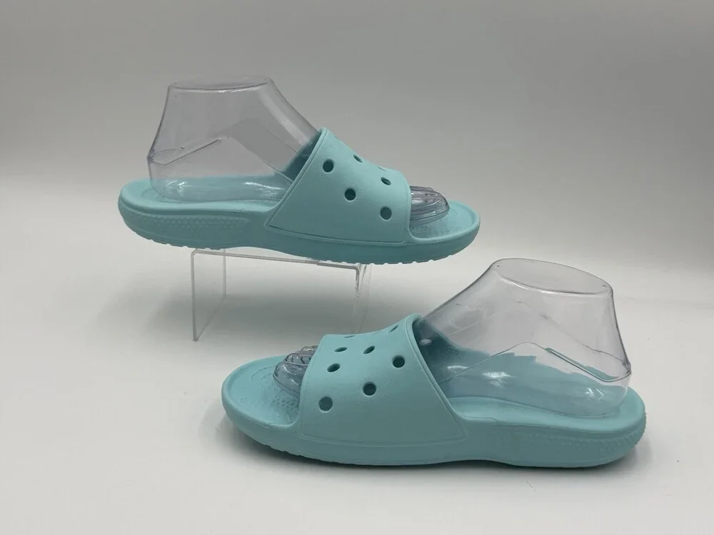 Crocs Classic Slide Teal Women’s Size 9  Blue Slip On Slides Sandals Shoes
